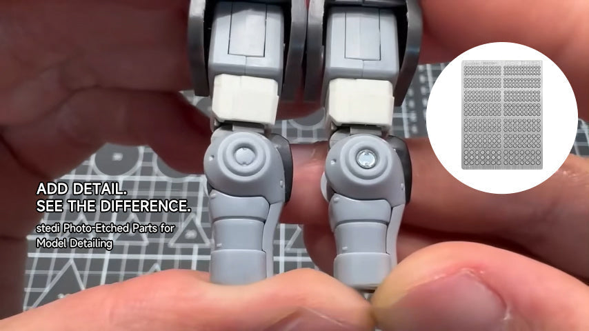 STEDI photo-etched parts before and after model detailing