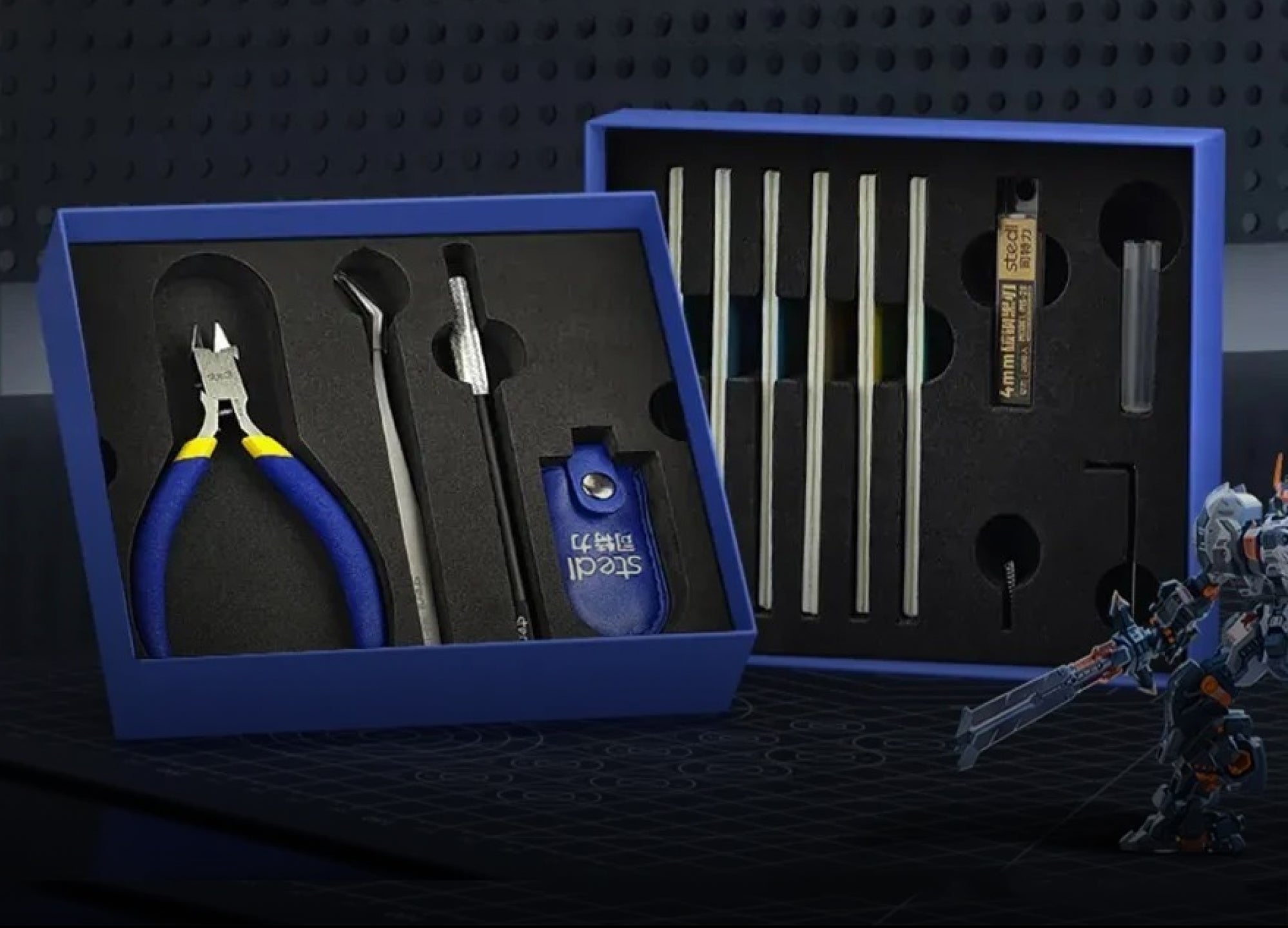 stedi beginner complete model building tool kit featuring nippers knife and sanding sticks.