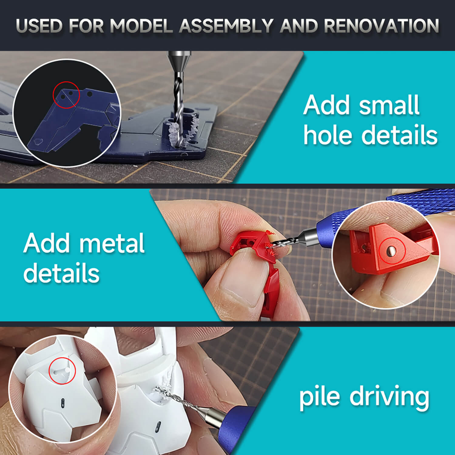 STEDI Precision Hand Drill Set with Tungsten Steel Micro Drill Bits for Model Making
