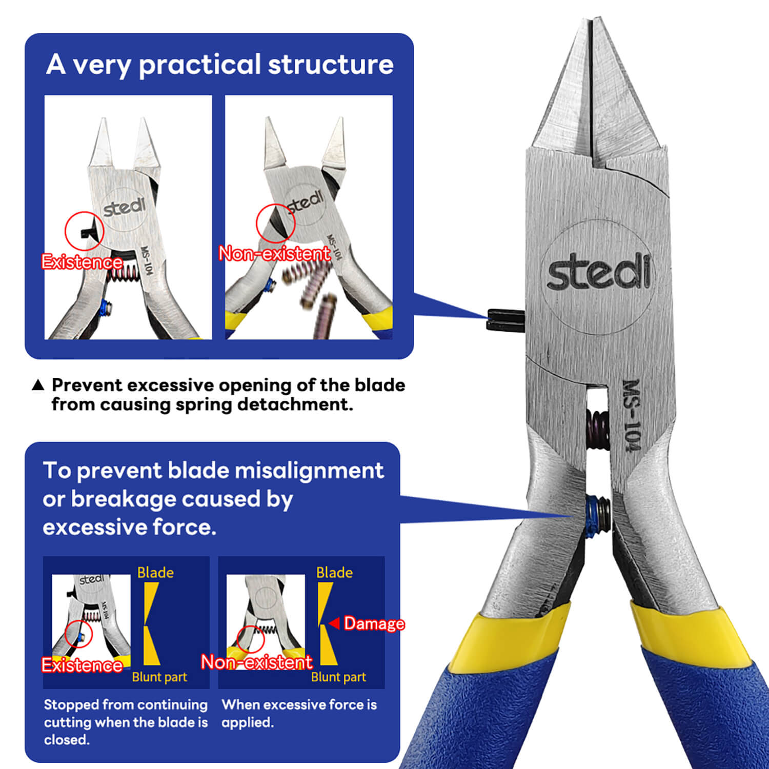 stedi Beginner's Single-Edge Pliers MS-104 for Plastic Models