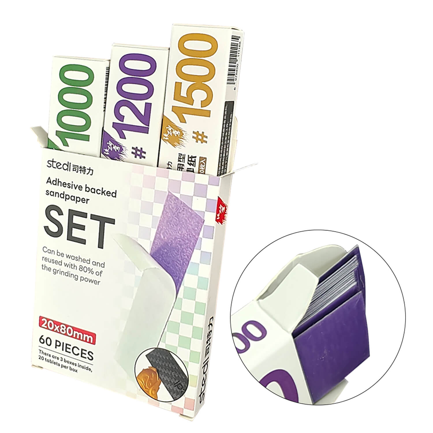 STEDI Model Sandpaper Set - Self Adhesive Wet Dry Sanding Sheets for Gunpla & Scale Models