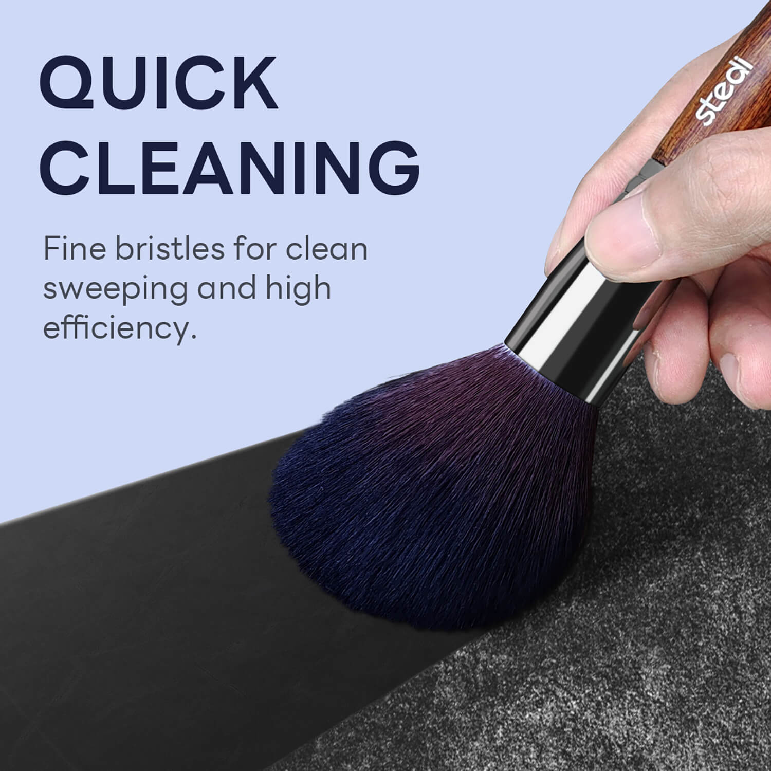 STEDI 3-Piece Model Cleaning Brush Set with Soft Fiber & Nylon Bristle Brushes for Gundam and Scale Models