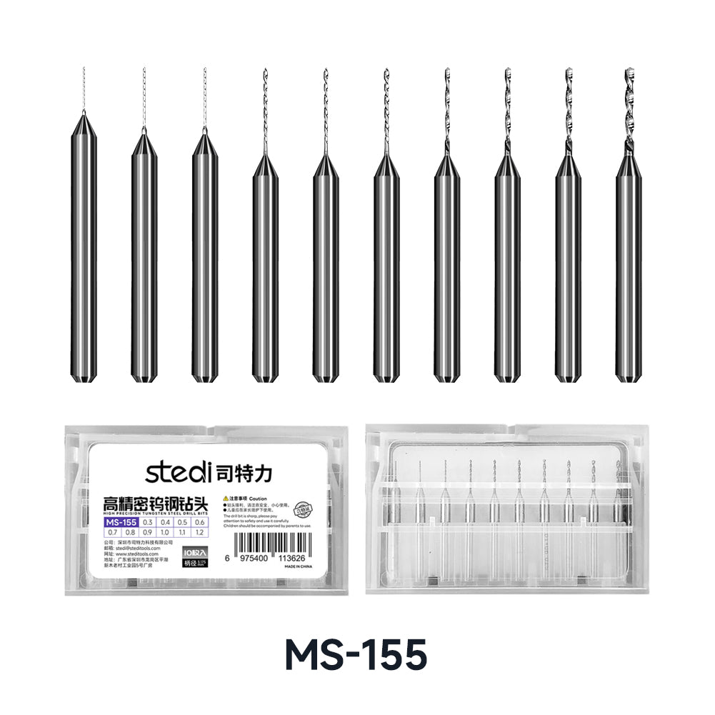 STEDI MS-155 10PCS tungsten steel drill bit set for model making