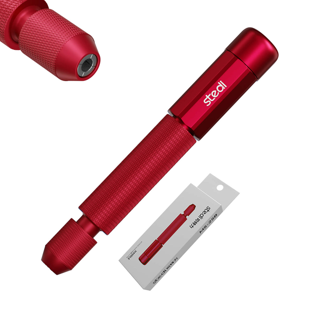 STEDI MS-25 red aluminum alloy precision drill handle
