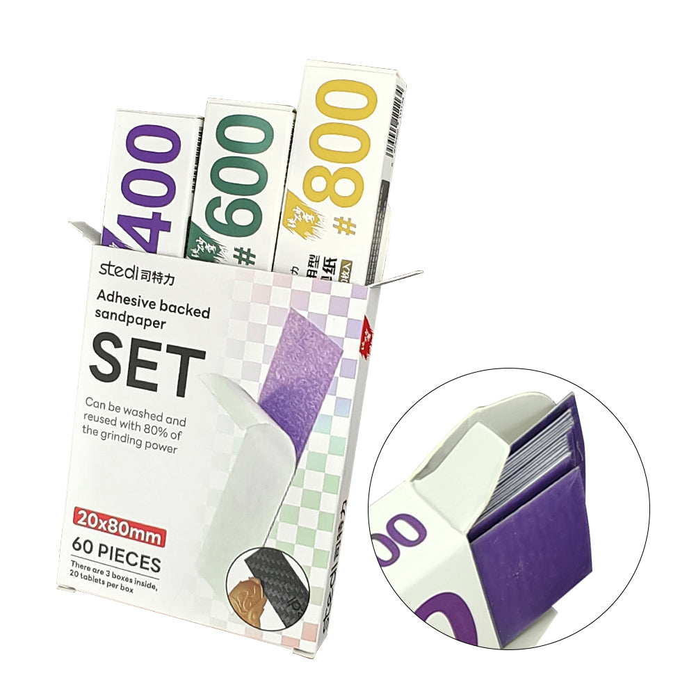 STEDI Model Sandpaper Set - Self Adhesive Wet Dry Sanding Sheets for Gunpla & Scale Models