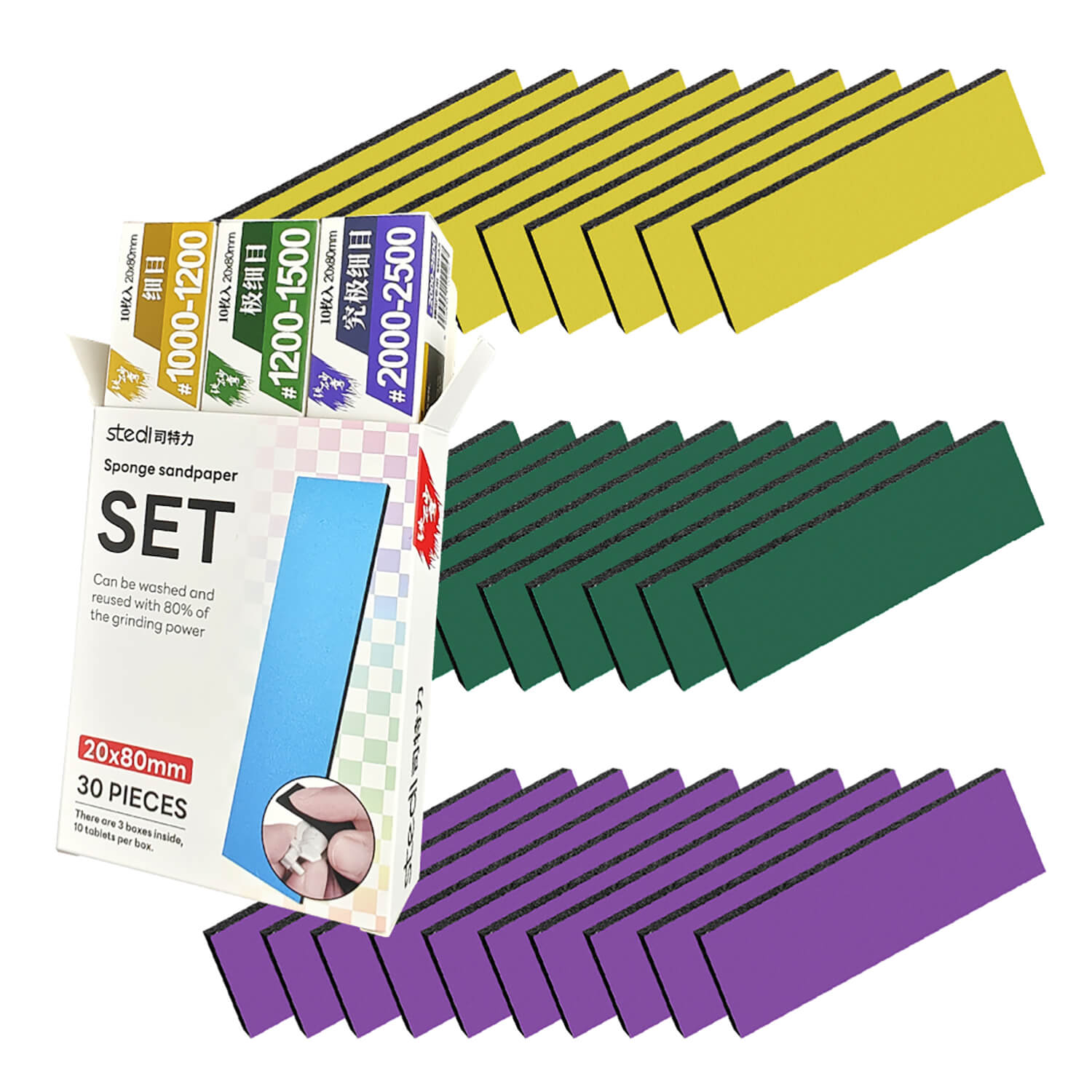 STEDI Sponge Sandpaper Set – Flexible Wet & Dry Sanding Pads for Plastic Models