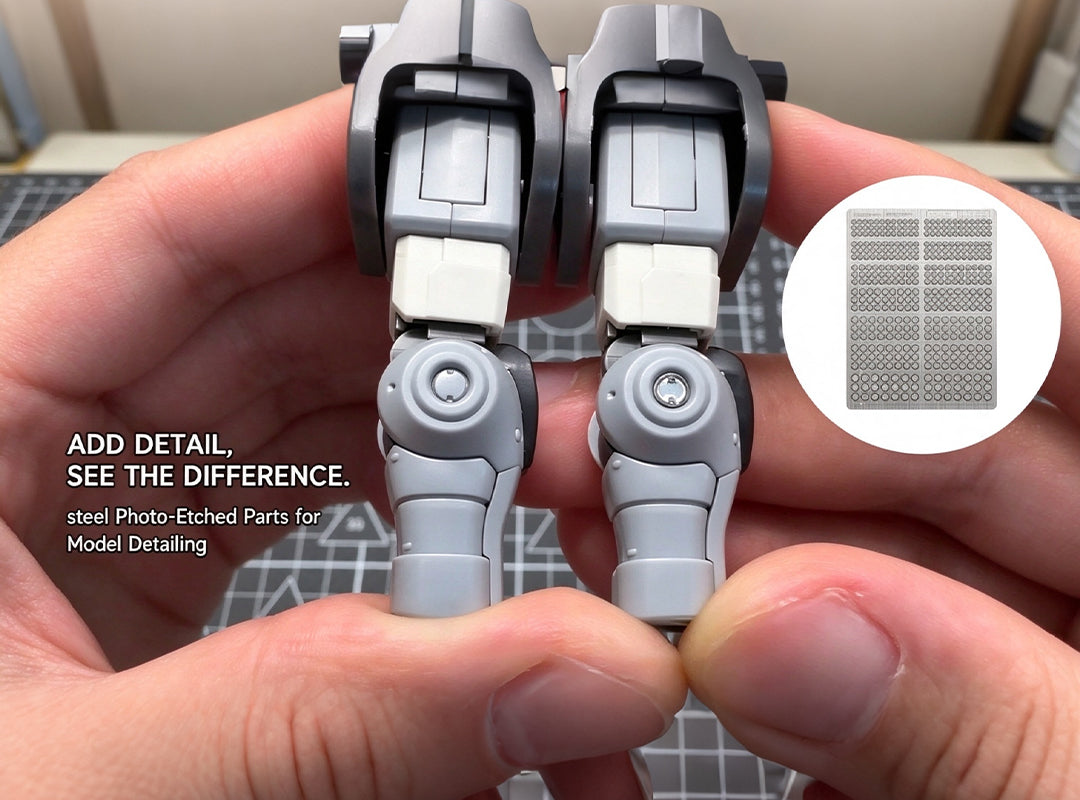 STEDI photo-etched parts before and after model detailing