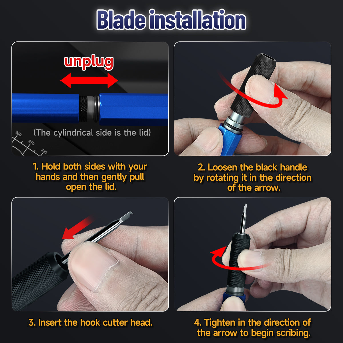 stedi Tungsten Steel Model Hook Scriber Chisel – Easy-to-Use Pull-Scribing Panel Lining Tool