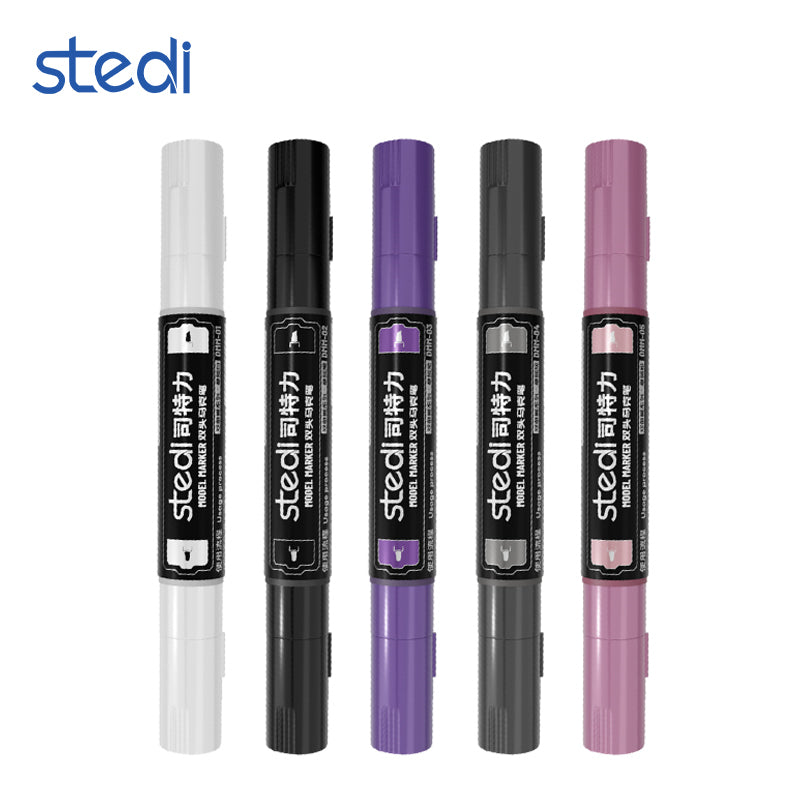 stedi Metallic Dual-Tip Model Markers - 5 Color Set for plastic model & Mecha Detailing