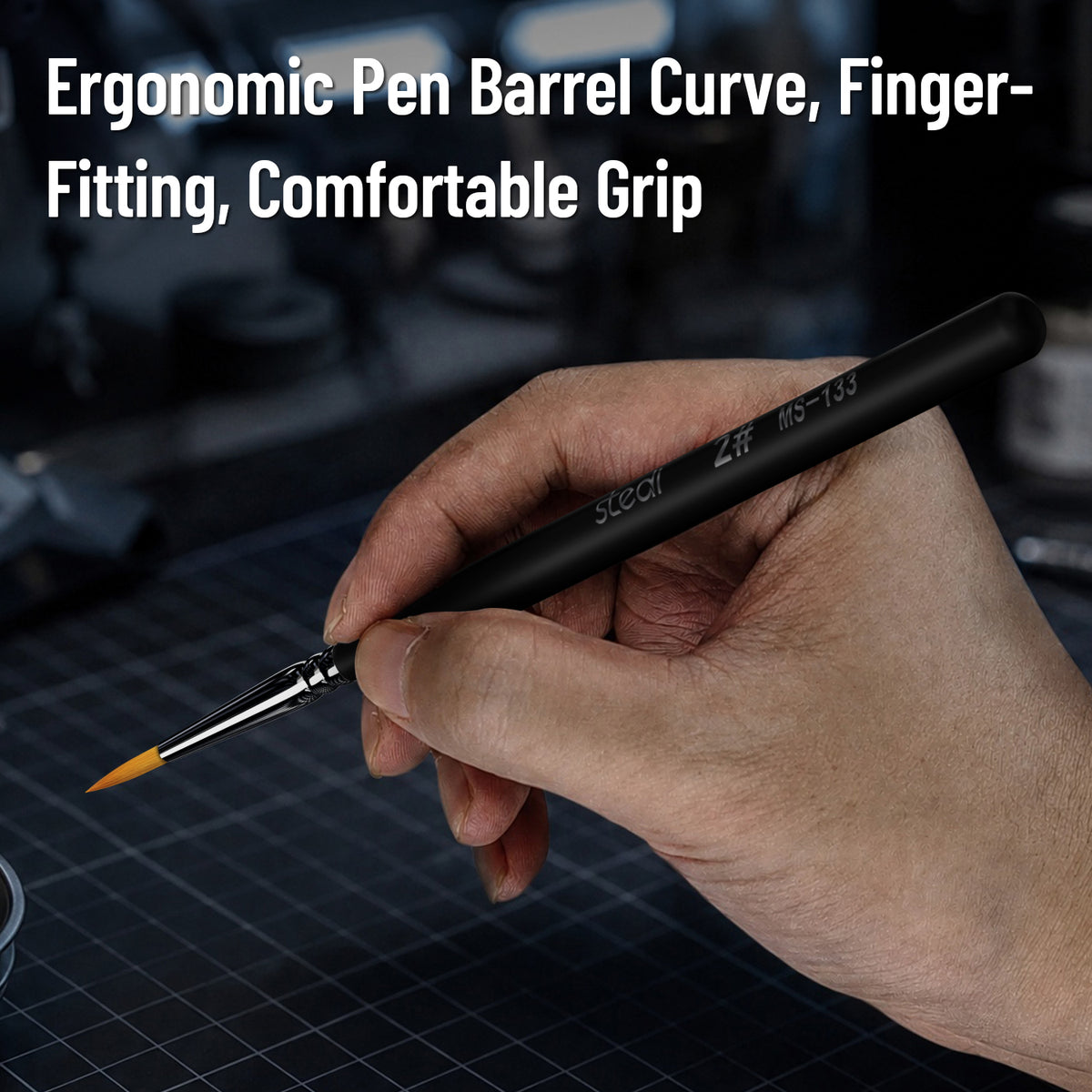 stedi detail paint brush with ergonomic grip for comfortable painting