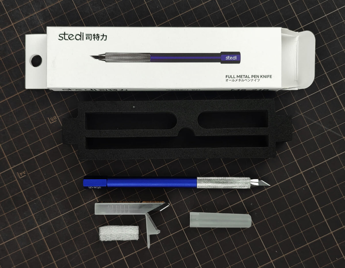 STEDI hobby knife set package with knife handle and replacement blades