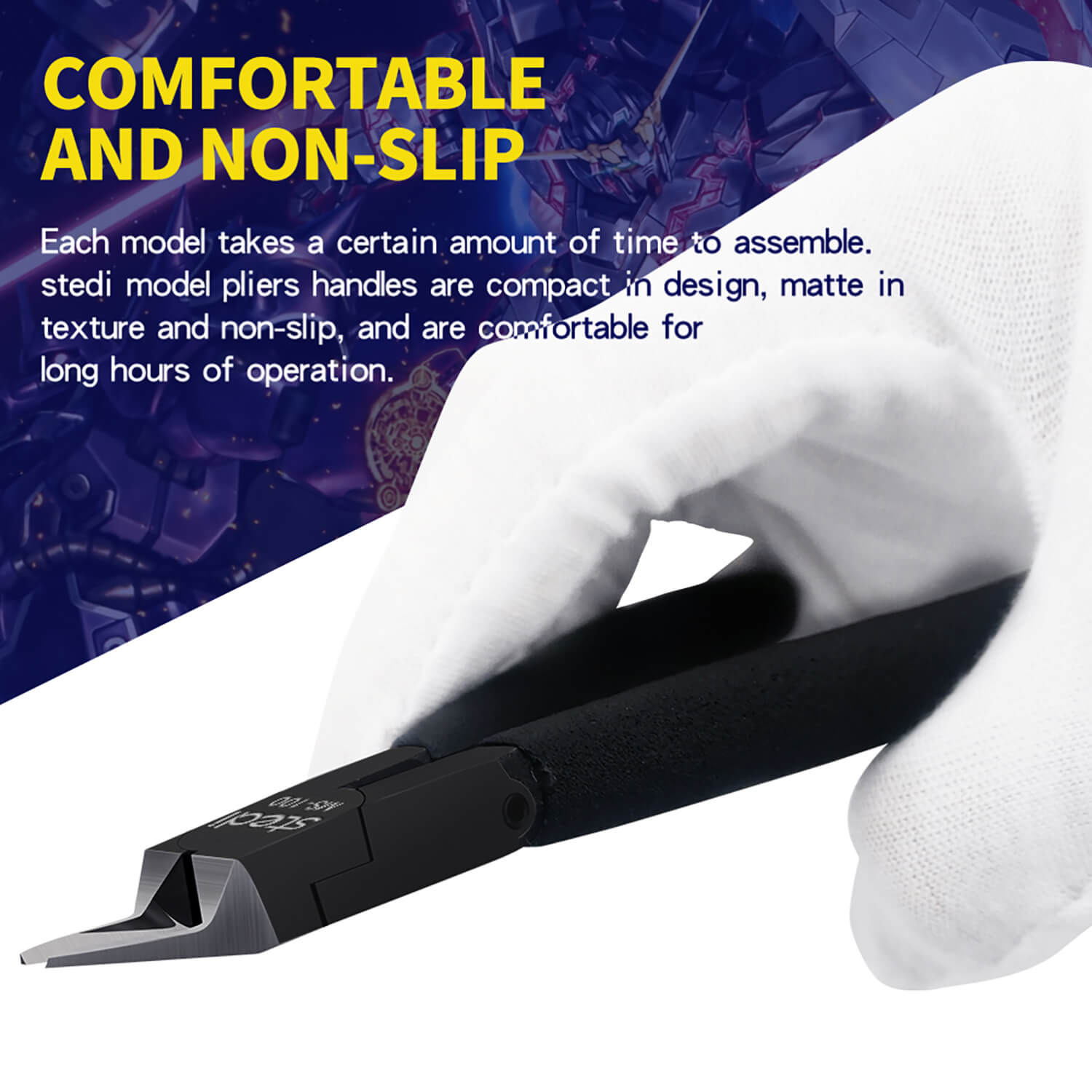 The stedi MS-100 is comfortable to hold and suitable for model cutting work.