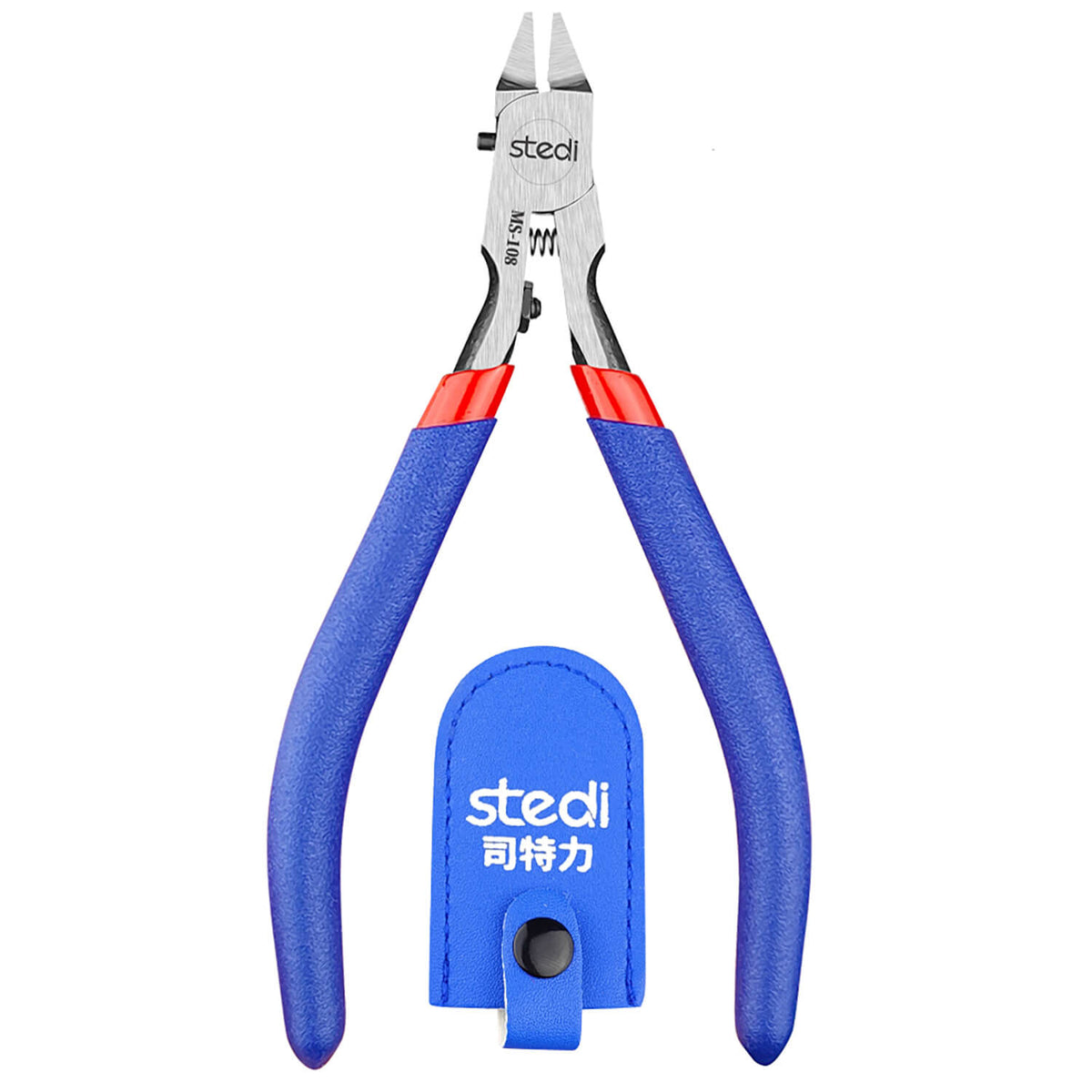 STEDI MS-108 single-blade model nippers with blue ergonomic handles