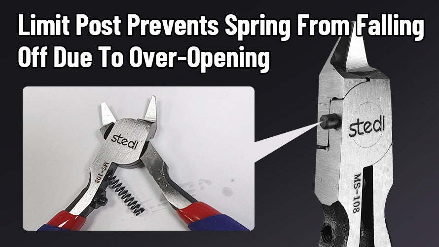 STEDI MS-108 spring-retention stop designed to help prevent spring displacement when the handles open too far