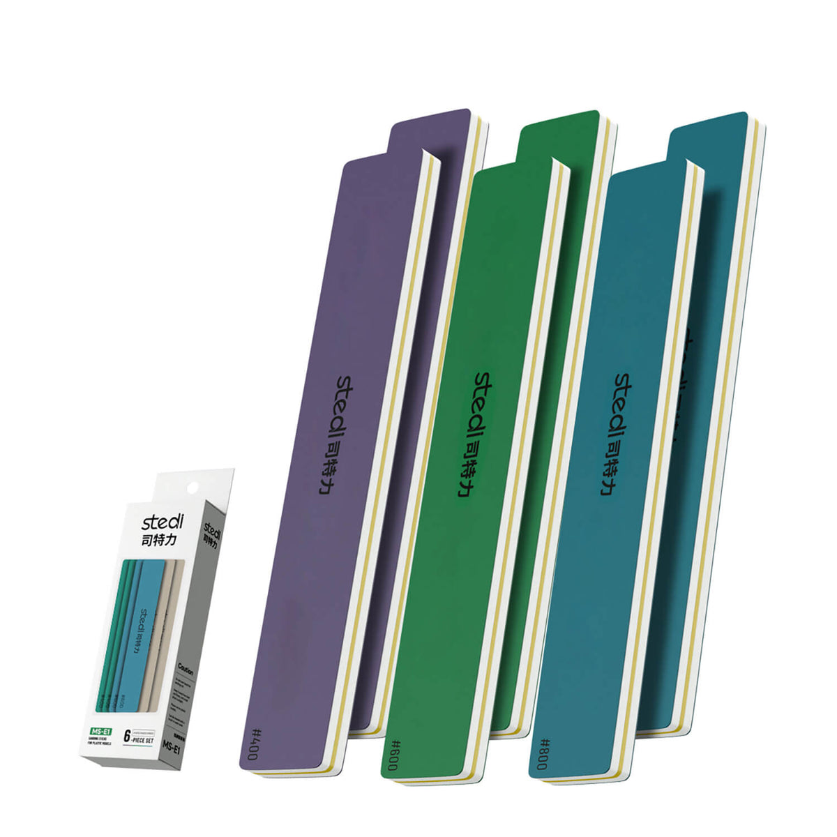 STEDI MS-E1 sanding sticks set with 400 600 and 800 grit for plastic model finishing