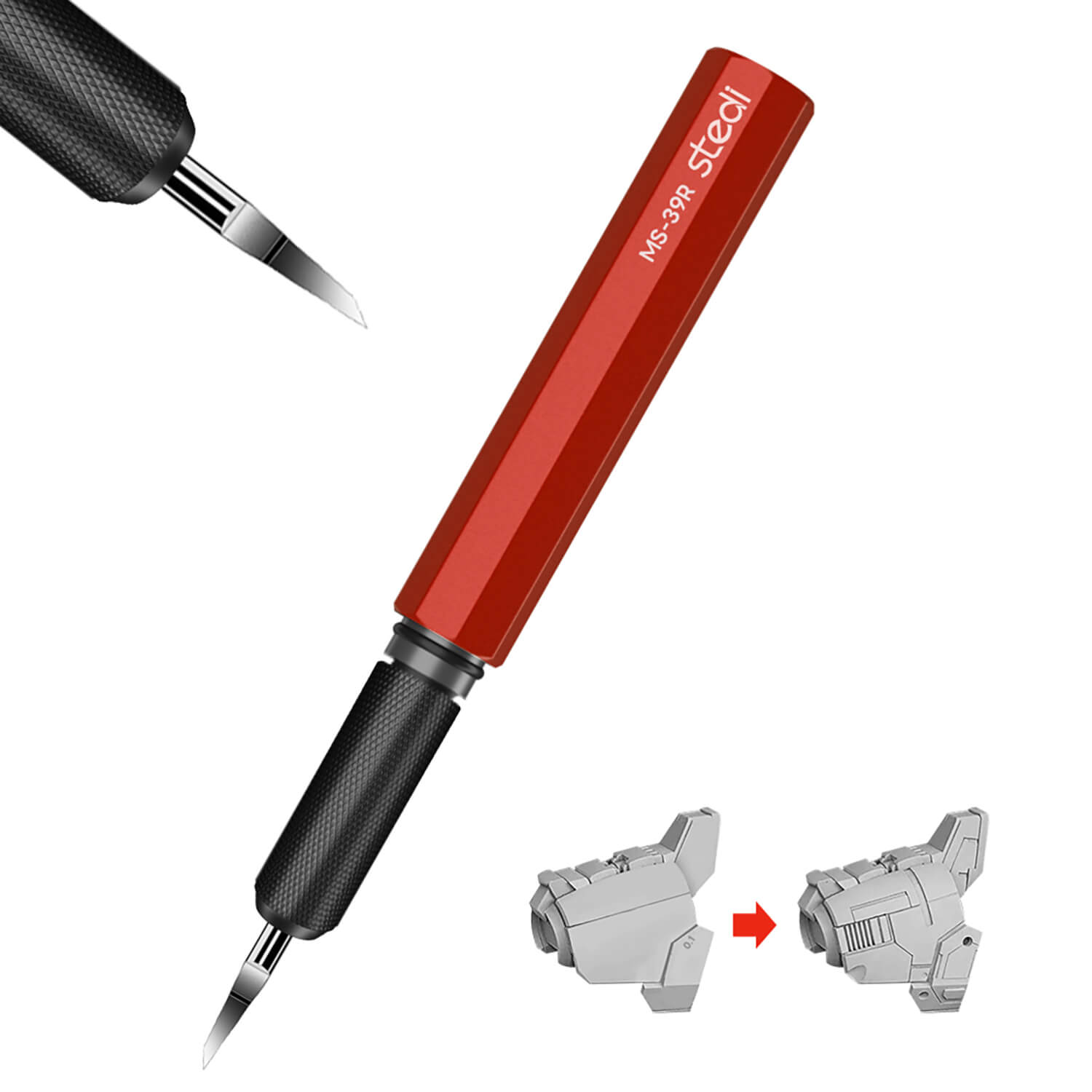 stedi MS-39R precision model scribing tool with red aluminum handle.