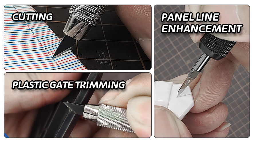 stedi tz-06 craft knife for plastic model nub trimming and model chisel for panel line enhancement